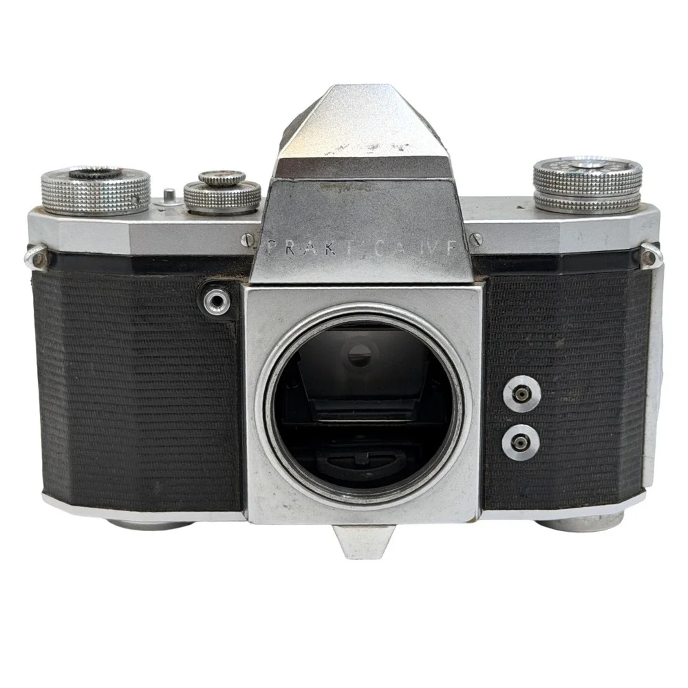 Vintage Praktica IV F 35mm SLR Film Camera Body Only Silver Black AS-IS Repair